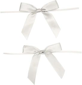 img 3 attached to 🎀 Sleek Silver Satin Twist Tie Bows - 3-inch, 100-Pack