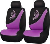 flying banner car seat covers 2 front seats polyester cover embroidered butterfly three-dimensional (3d) purple with black logo