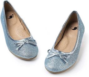 img 4 attached to ✨ Блеск и сияние: FITORY Блестящие балетки для девочек "Little Silver Girls' Shoes and Flats