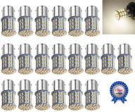 super bright 1156 1141 1003 7506 ba15s led bulbs white 20-packs - ideal for rv, camper, trailer, boat interior logo