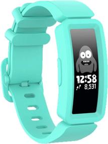 img 4 attached to 👦 SPOBIT Ремешки Fitbit Ace 2 для детей 6+ - TPU силиконовый браслет спортивный ремешок для Fitbit Inspire HR & Ace 2 - ремешки для запястья для мальчиков и девочек, совместимые аксессуары