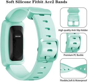 img 3 attached to 👦 SPOBIT Ремешки Fitbit Ace 2 для детей 6+ - TPU силиконовый браслет спортивный ремешок для Fitbit Inspire HR & Ace 2 - ремешки для запястья для мальчиков и девочек, совместимые аксессуары