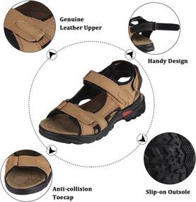 img 2 attached to ILoveSIA Athletic Outdoor Leather Sandals Men's Shoes