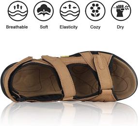 img 1 attached to ILoveSIA Athletic Outdoor Leather Sandals Men's Shoes