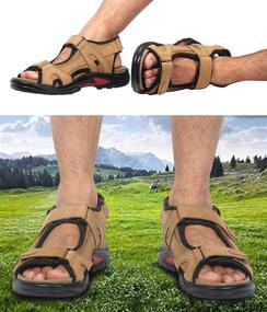 img 3 attached to ILoveSIA Athletic Outdoor Leather Sandals Men's Shoes