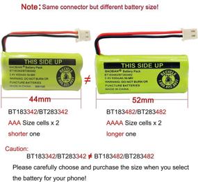 img 1 attached to 🔋 BAOBIAN 2.4V 400mAh Cordless Home Phone Battery - Compatible with BT162342, BT166342, BT266342, BT183342, BT283342, CS6329, CS6114, CS6419 - Pack of 3