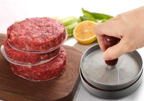 img 3 attached to 🍔 Cozihom Burger Press and Patty Papers Set: Non-Stick Grill Press Mold with 120 Pcs Wax Patty Paper Sheets for Perfect Homemade Burgers