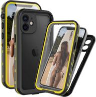 📱 shellbox waterproof case for iphone 12 mini (yellow) - built-in screen protector, full-body clear underwater cover, shockproof design (5.4 inch) logo