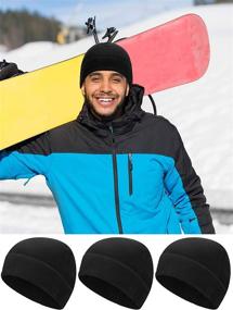 img 3 attached to 🧣 Warm and Windproof Winter Skull Cap: Soft Polar Fleece Beanie Hat for Men and Women, Perfect for Skiing and Outdoor Activities