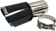 🔵 netami carbon fiber stainless steel exhaust tip 3-inch inlet (blue, 3-inch inlet/4-inch outlet) logo