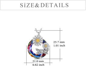 img 1 attached to 🌸 Sophisticated Sterling Silver Nature Jewelry: Exquisite Flower Necklace with Crystal Insects, Snowflake Pendant for Women and Girls