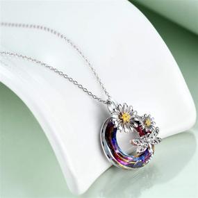 img 2 attached to 🌸 Sophisticated Sterling Silver Nature Jewelry: Exquisite Flower Necklace with Crystal Insects, Snowflake Pendant for Women and Girls