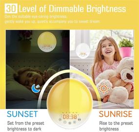 img 2 attached to 🌅 VAZILLIO Sunrise Alarm Clock with Alexa, Sunset Simulation, Sleep Aid, Dual Alarms, Snooze, 7 Colors Nightlight, 8 Natural Sounds, Recorder, FM Radio - Perfect Gift for Kids & Adults