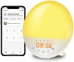 img 4 attached to 🌅 VAZILLIO Sunrise Alarm Clock with Alexa, Sunset Simulation, Sleep Aid, Dual Alarms, Snooze, 7 Colors Nightlight, 8 Natural Sounds, Recorder, FM Radio - Perfect Gift for Kids & Adults