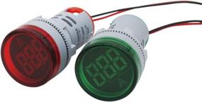 img 3 attached to High Quality mxuteuk 2pcs 22mm Red Green AC 0-100A Digital Ammeter Signal Light – Reliable Current Meter Indicator Lamp with 1 year warranty
