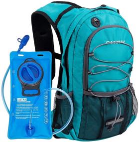img 4 attached to 🎒 CANWAY Hydration Backpack - Lightweight 15L Hiking and Cycling Daypack with Leak-Proof 2L Water Bladder and Rain Cover