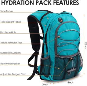img 3 attached to 🎒 CANWAY Hydration Backpack - Lightweight 15L Hiking and Cycling Daypack with Leak-Proof 2L Water Bladder and Rain Cover
