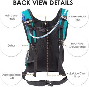 img 2 attached to 🎒 CANWAY Hydration Backpack - Lightweight 15L Hiking and Cycling Daypack with Leak-Proof 2L Water Bladder and Rain Cover