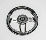 🏌️ 12.5 inch golf cart steering wheel with brushed aluminum spokes, ss logo, stylish horn button and polyurethane grip - compatible with ezgo, yamaha, and club car logo