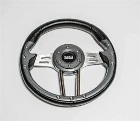 img 3 attached to 🏌️ 12.5 Inch Golf Cart Steering Wheel with Brushed Aluminum Spokes, SS Logo, Stylish Horn Button and Polyurethane Grip - Compatible with Ezgo, Yamaha, and Club Car