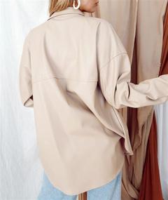 img 3 attached to Womens Oversized Button-Sleeve Shacket - Casual Clothing