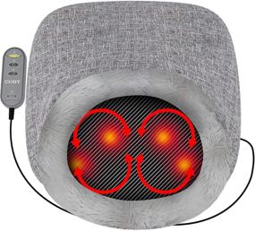 img 3 attached to Coby Shiatsu Massager with Heat - Deep Tissue Kneading Cushion Massage Pad & Foot Cover for Upper and Lower Back, Feet - 3D Rolling Balls & Infrared Heat for Targeted Full Body Pain Relief