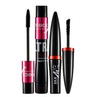 👁️ gecomo 4d silk fiber lash mascara - black volumizing and lengthening, natural hypoallergenic liquid lash extensions mascara, waterproof & smudge-proof, long lasting - the ultimate set for enhanced volume and length logo