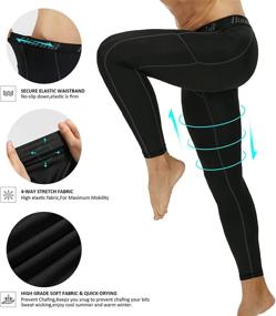 img 2 attached to Runhit Compression Pants: Men's Leggings with Pocket - Gear up for Optimal Performance and Comfort on your Runs!