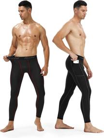 img 3 attached to Runhit Compression Pants: Men's Leggings with Pocket - Gear up for Optimal Performance and Comfort on your Runs!