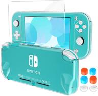 heystop nintendo switch lite case with screen protector - full protection cover and 6 thumb grips caps logo