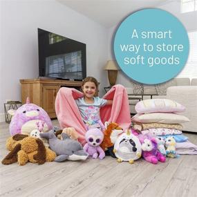 img 1 attached to 🧸 EMMandSOPHIE Kids Stuffed Animal Storage Bean Bag Chair - Bean Bag Chairs for Kids and Teens - Stuffed Animal Holder - Stuffed Animal Bean Bag Storage