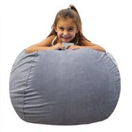 🧸 emmandsophie kids stuffed animal storage bean bag chair - bean bag chairs for kids and teens - stuffed animal holder - stuffed animal bean bag storage logo