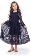 🌸 gaziar girls long sleeve lace midi floral dress for kids - casual party, wedding, birthday - ages 3-11 years logo