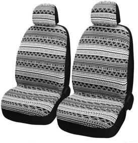 img 4 attached to 🚗 AUTOJING Baja Car Seat Covers - Front Seat Only, Universal Fit Blanket Cloth for SUVs, Trucks, Vans, Black (FRONT-04)