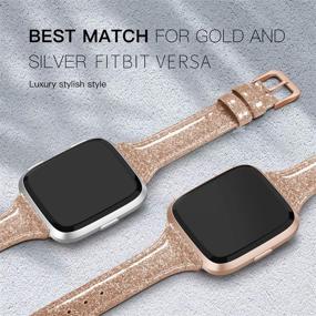 img 1 attached to Кожаные ремешки EDIMENS, совместимые с Fitbit Versa 2 / Fitbit Versa Lite и Amp