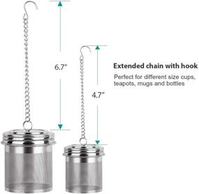 img 2 attached to ☕ Сет чайного шарика и инфузора для готовки - 2+1 набор с дополнительным мелким мешком, резьбовым соединением, нержавеющей стали 18/8, длинной цепочкой с крючком - идеально подходит для заваривания свежего чая, специй и приправ.