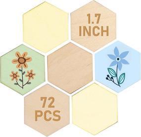 img 4 attached to 🔲 72-Piece Set of PLYDOLEX Hexagon DIY Wood Ornaments for Crafts - 1.7x2 inch Blank Wooden Ornament, Perfect for Wood Craft Supplies and Projects