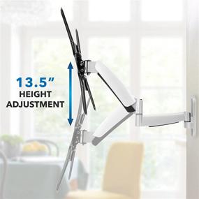 img 3 attached to 📺 Mount-It! Height Adjustable TV Wall Mount Bracket - Gas Spring Arm with Full Motion Articulating Design, Suitable for Flat Screens up to VESA 400x400 mm and 44 Lbs - Silver