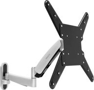 📺 mount-it! height adjustable tv wall mount bracket - gas spring arm with full motion articulating design, suitable for flat screens up to vesa 400x400 mm and 44 lbs - silver logo