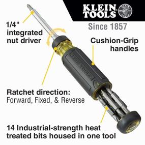 img 3 attached to ✨ Klein Tools 32305 Multi-bit Ratcheting Screwdriver: 15-in-1 Tool with Versatile Phillips, Slotted, Square, Torx, and Combo Bits + 1/4-Inch Nut Driver - Premium Quality and Functionality