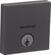 🚪 kwikset 258 uptown door deadbolt, square contemporary low profile smartkey deadbolt, keyed one side, matte black finish логотип