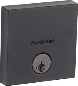 img 3 attached to 🚪 Kwikset 258 Uptown Door Deadbolt, Square Contemporary Low Profile SmartKey Deadbolt, Keyed One Side, Matte Black Finish