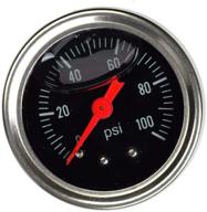 universal adjustable fuel pressure regulator gauge - liquid chrome, 0-100psi - superfastracing logo