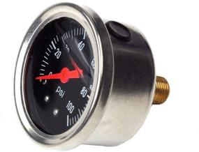 img 2 attached to Universal Adjustable Fuel Pressure Regulator Gauge - Liquid Chrome, 0-100psi - SUPERFASTRACING