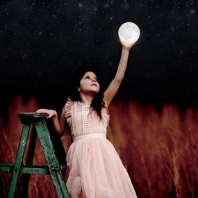 img 2 attached to 🌕 BRIGHTWORLD Moon Lamp - 3D Printed 4.7IN Lunar Night Light for Kids and Women - USB Rechargeable - Touch Control - Warm and Cool White - Perfect Gift