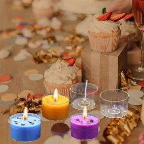 img 1 attached to 🕯️ 100 Clear Plastic Tealight Holders for DIY Candle Making with 100 Candle Wicks included