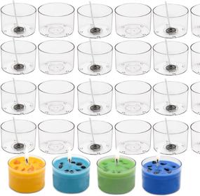 img 4 attached to 🕯️ 100 Clear Plastic Tealight Holders for DIY Candle Making with 100 Candle Wicks included