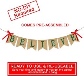 img 3 attached to Believe Burlap Banner Christmas Decoration