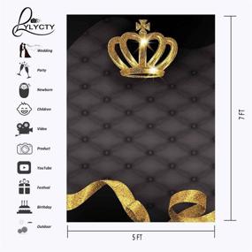 img 2 attached to 📷 LYLYCTY 5x7ft Bling Crown Grey Sofa Photography Backdrop - Crown Theme Background for Studios with Props LYGE813