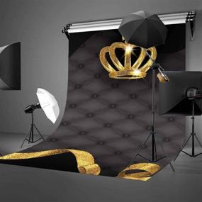 img 3 attached to 📷 LYLYCTY 5x7ft Bling Crown Grey Sofa Photography Backdrop - Crown Theme Background for Studios with Props LYGE813